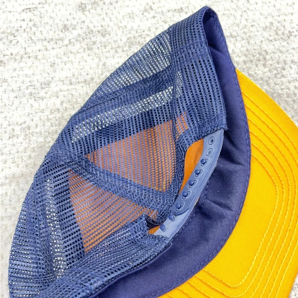 Vintage Lions Club‎ Trucker Hat Cap Made In USA 80s 90s Yellow Blue Kaukauna